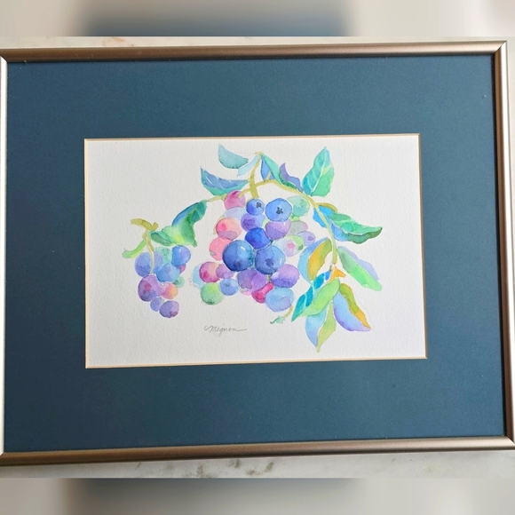 Original Framed & vacuum Mounted Watercolor By Mignon - Picture 1 of 8